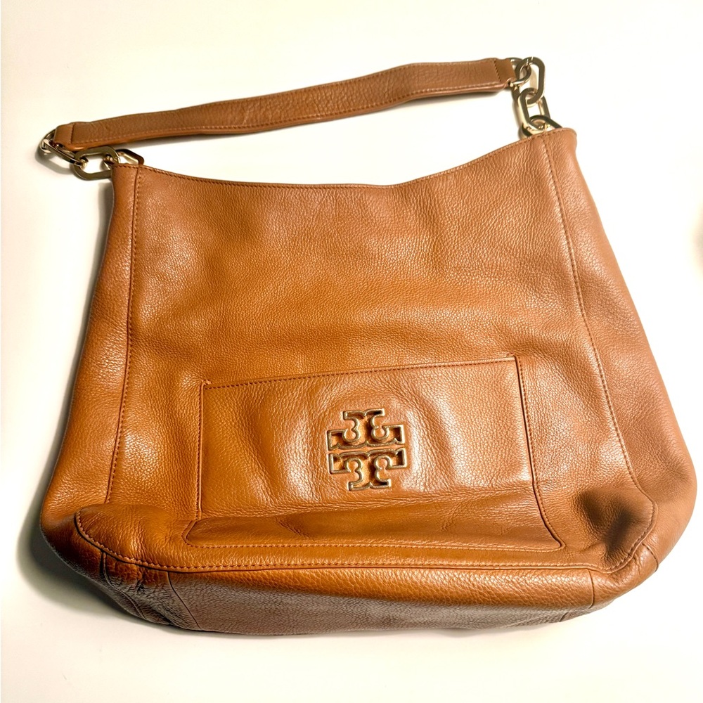 Tory Burch Tan Leather Britten Shoulder Bag